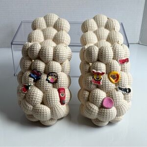 Bubble Slides with Charms | Massage Spa Slippers | Size M2 US Men 9.5 W 11